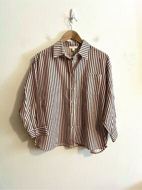 all:row boutique brown and light pink long sleeve